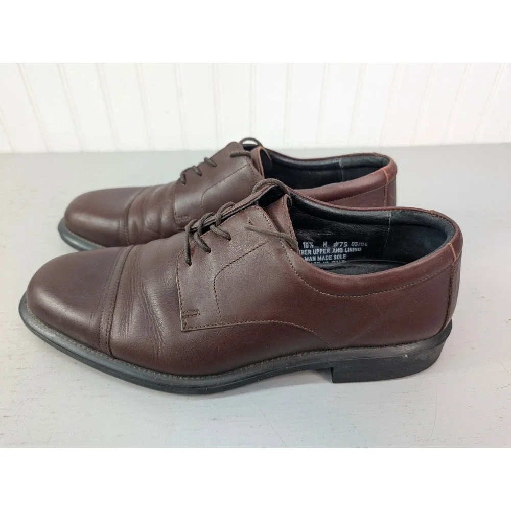 Bostonian Non Stop Waterproof‎ Brown Leather Shoes Men's Cap Toe Oxford 10.5M